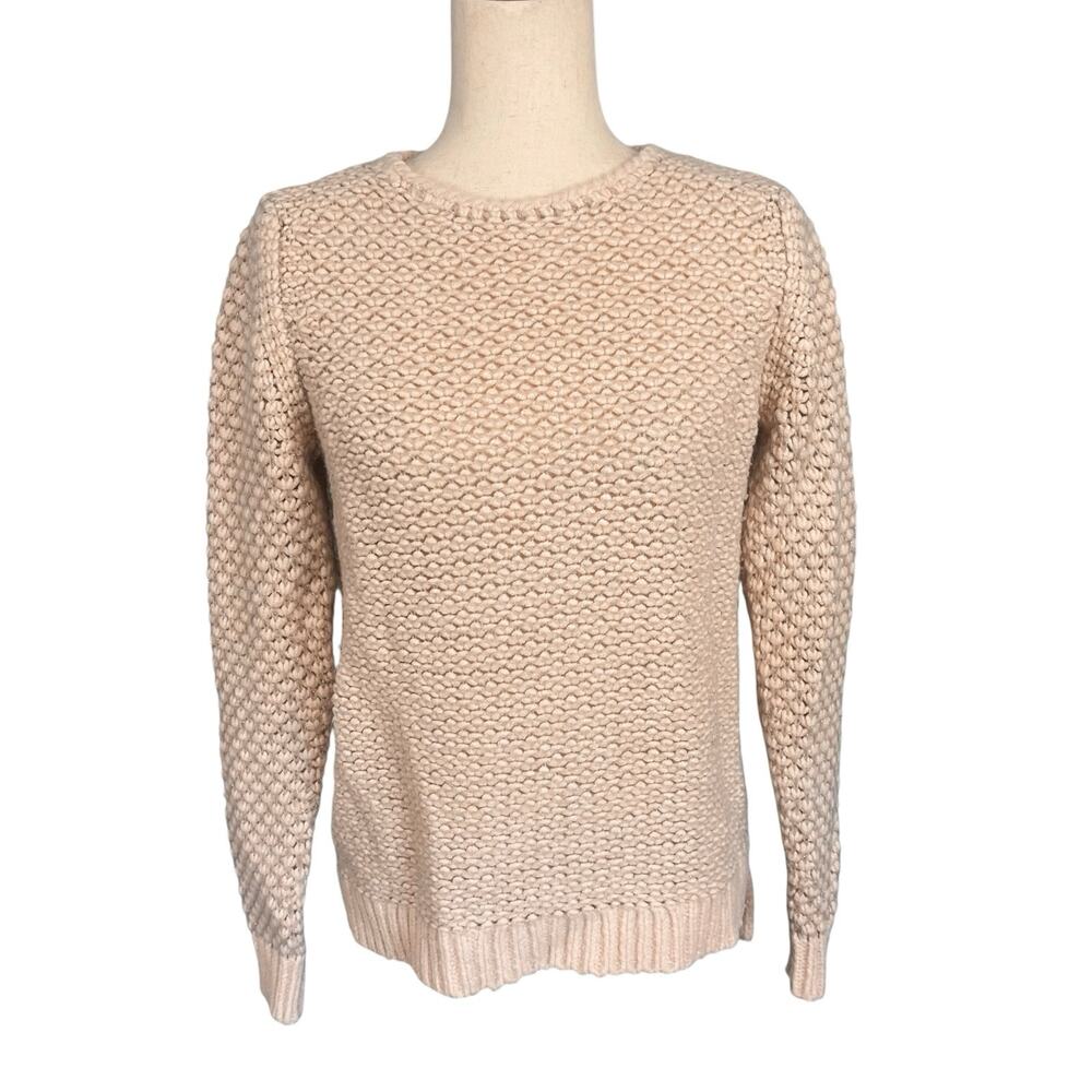 Rebecca Taylor Metallic Chunky Knit Cozy Sweater Top Pale Pink Women's Medium - Picture 2 of 8